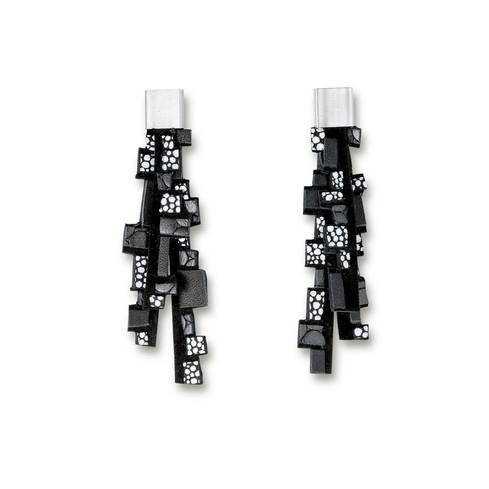 Gaia black and white dangle earrings