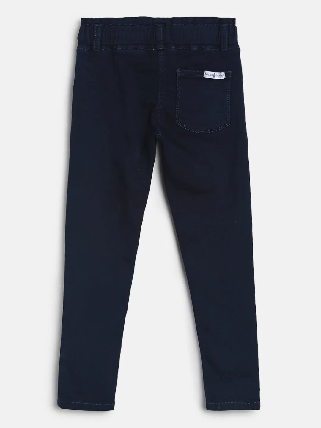 Girls Dark Blue Denim Joggers