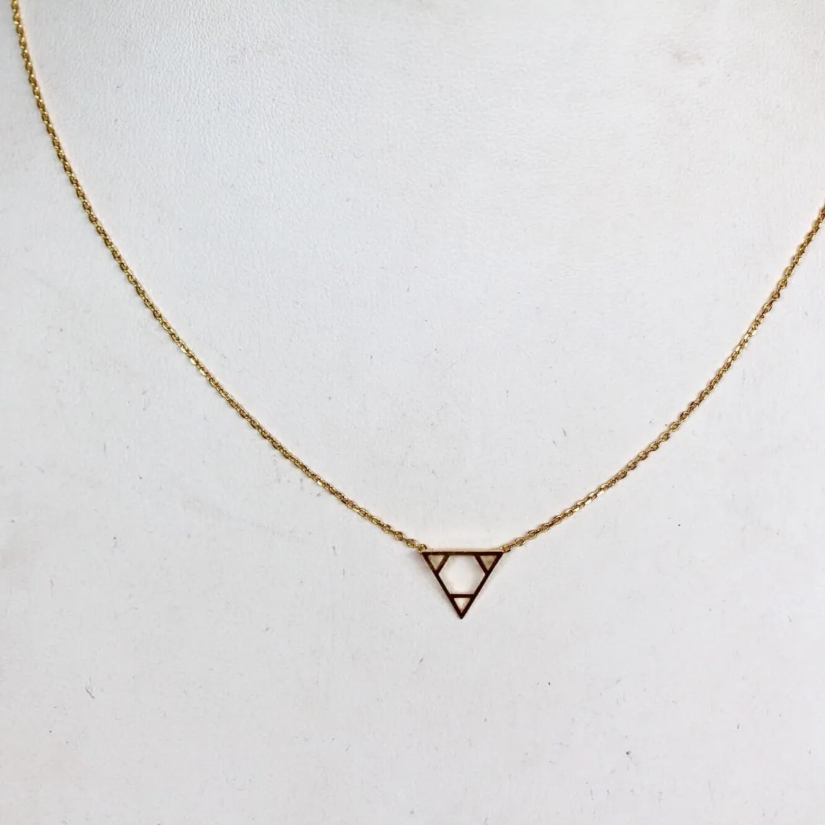 Gold Triangle Necklace, Gold Dipped Triangle Charm, Minimalist Necklace, Dainty Chain Necklace, Gift Necklace, Geometrical Necklace (SN104)