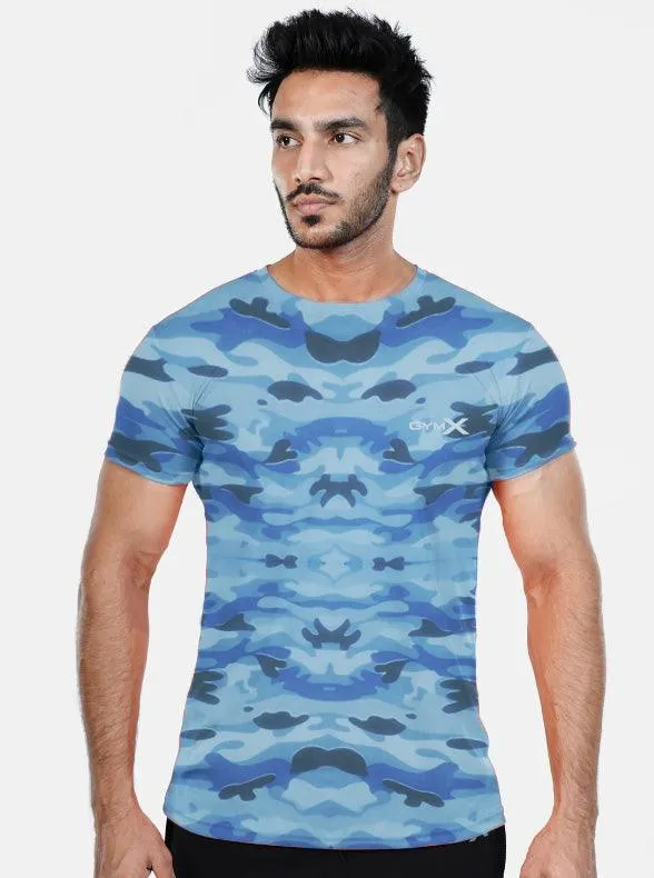 GymX Military sky blue tee - Sale