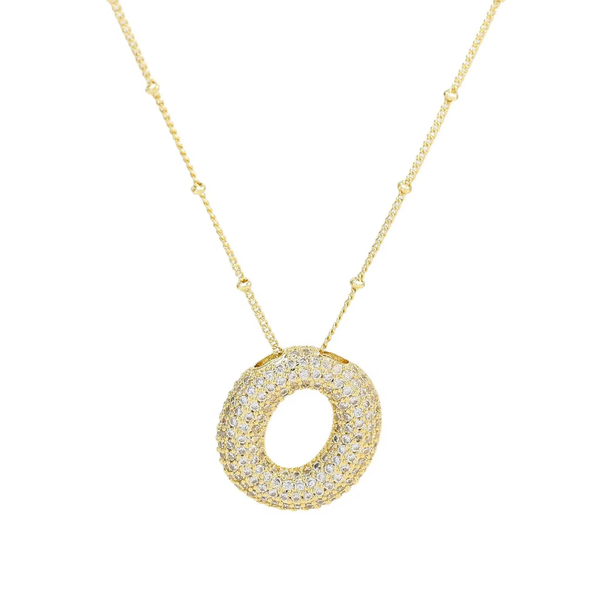 Initial Balloon Bubble 18K Gold Necklace