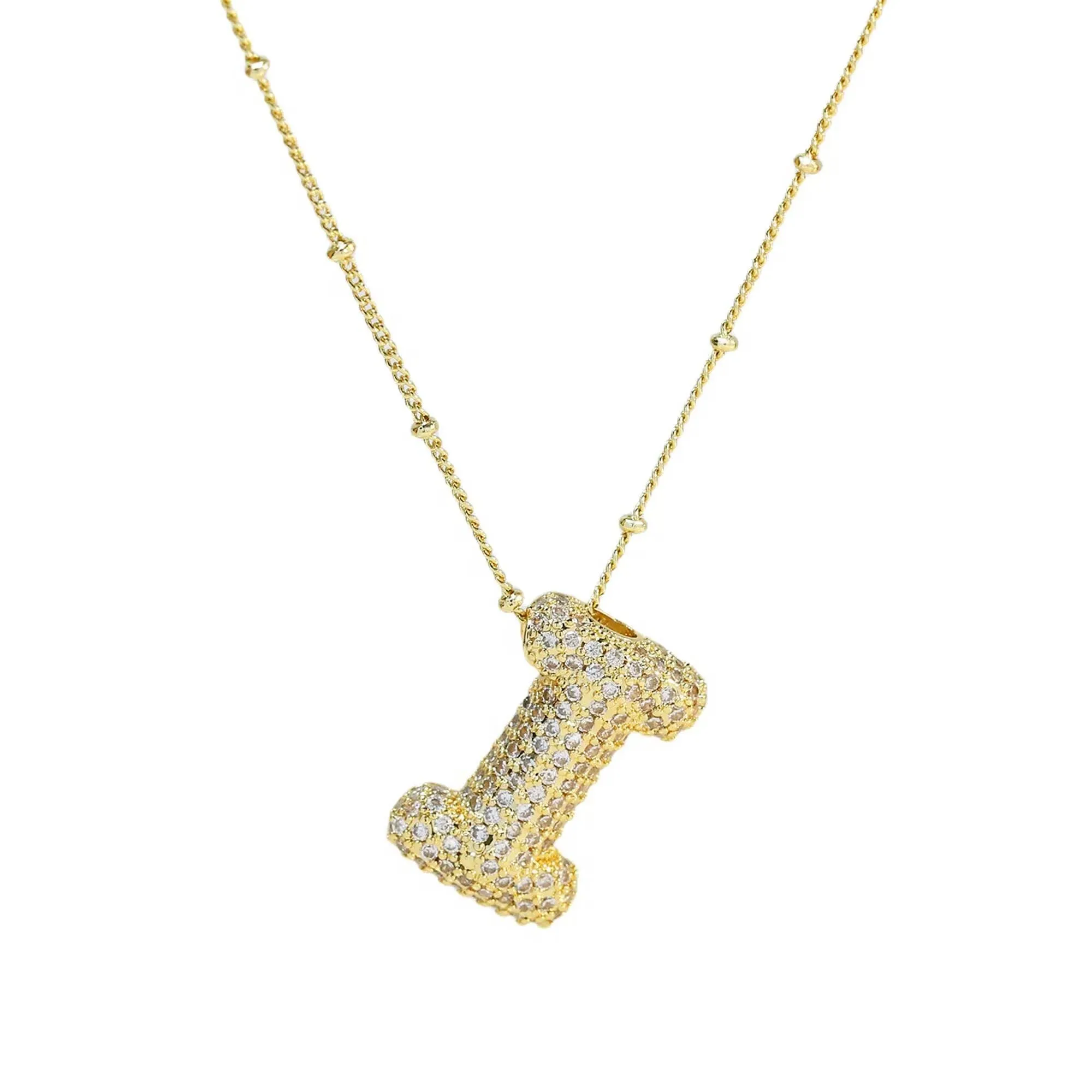 Initial Balloon Bubble 18K Gold Necklace