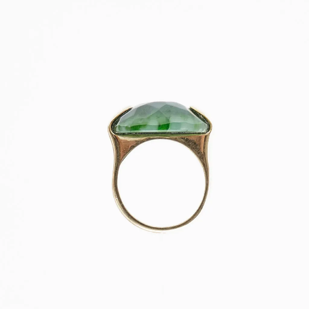 Jade Round Faceted Ring