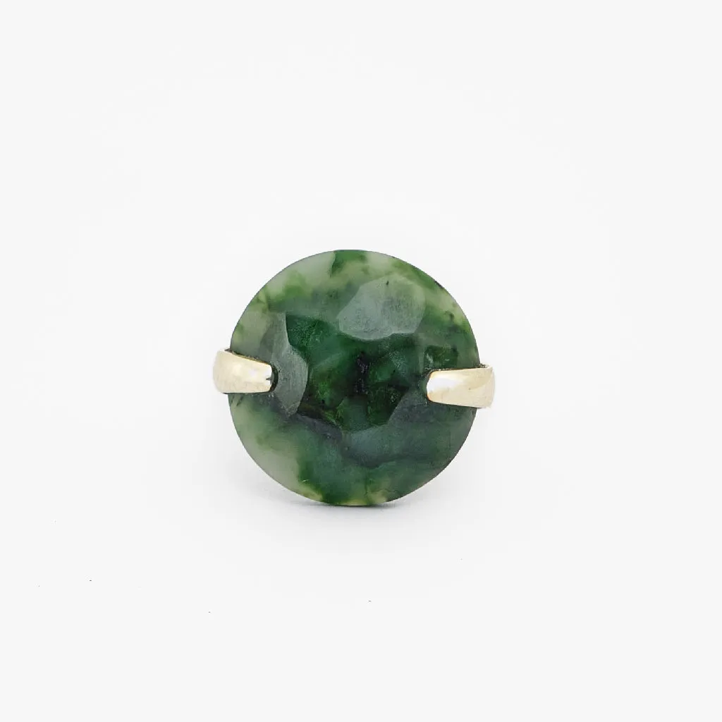 Jade Round Faceted Ring