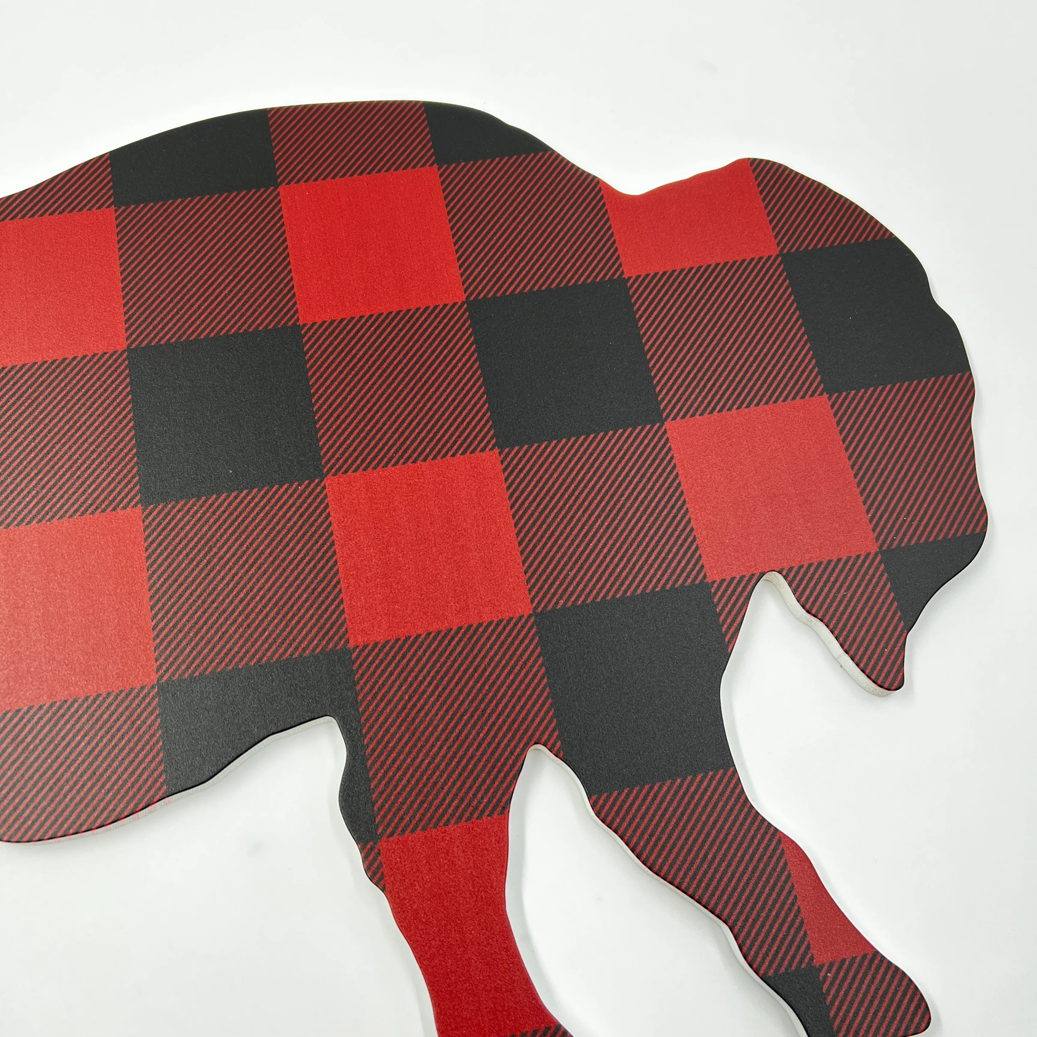 Large Buffalo Plaid Wooden Buffalo