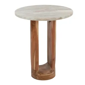 Layne Marble   Wood Side Table