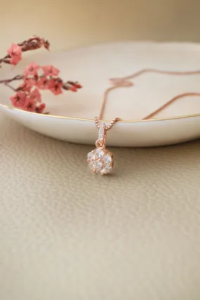 Little Sparkle Cluster Rose Gold Plated Sterling Silver Pendant