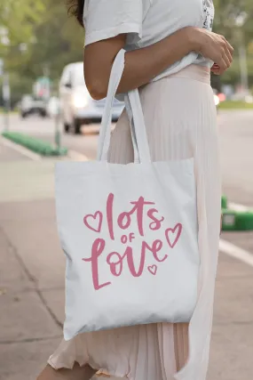 Lots of Love White Aesthetic Tote Bag With Zipper