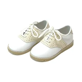 Luke  Beige Leather Two Tone Saddle Shoe