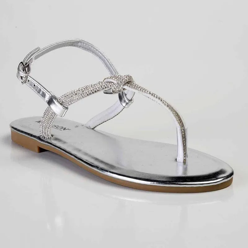 Madison Heather Metallic T-bar Sandal - Silver