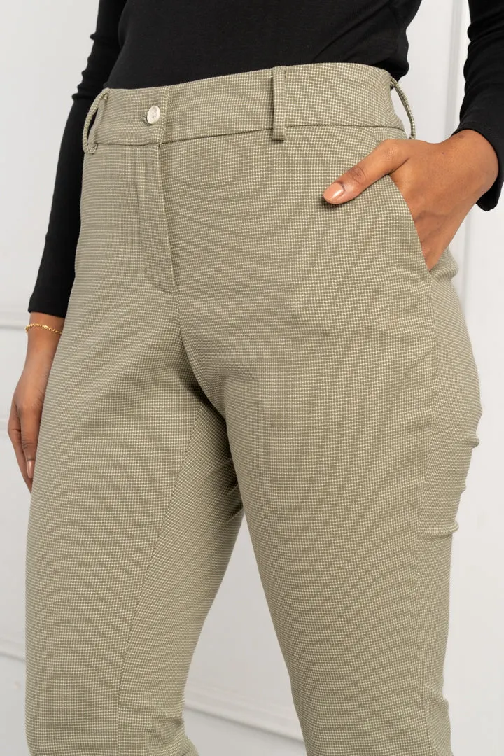 Mint Green Checks Women Pants