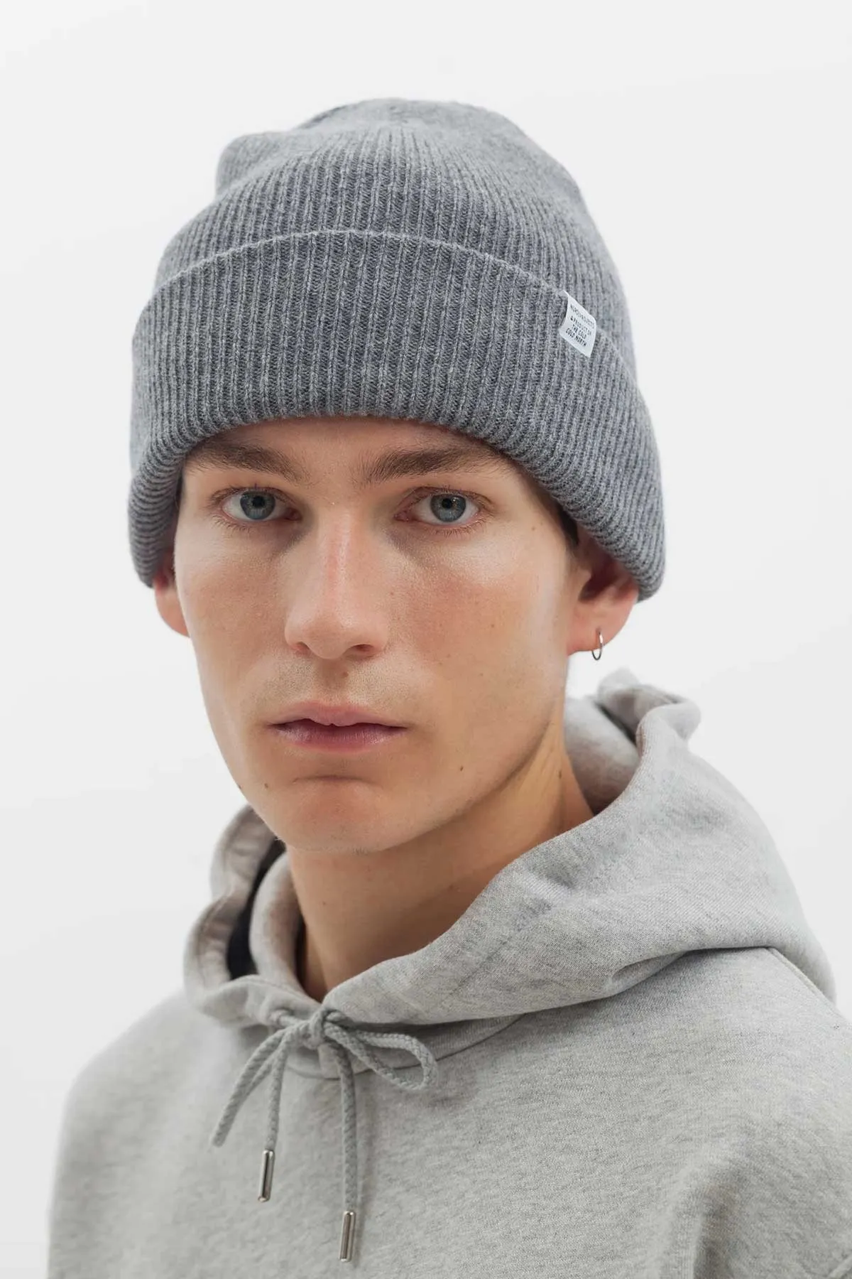 Norse Projects Norse Beanie in Grey Melange