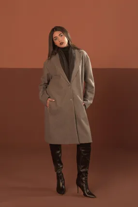 Notch Collar Wool Blend Coat