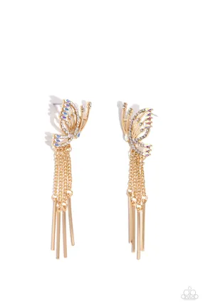 Paparazzi A Few Of My Favorite WINGS Gold Post Earrings