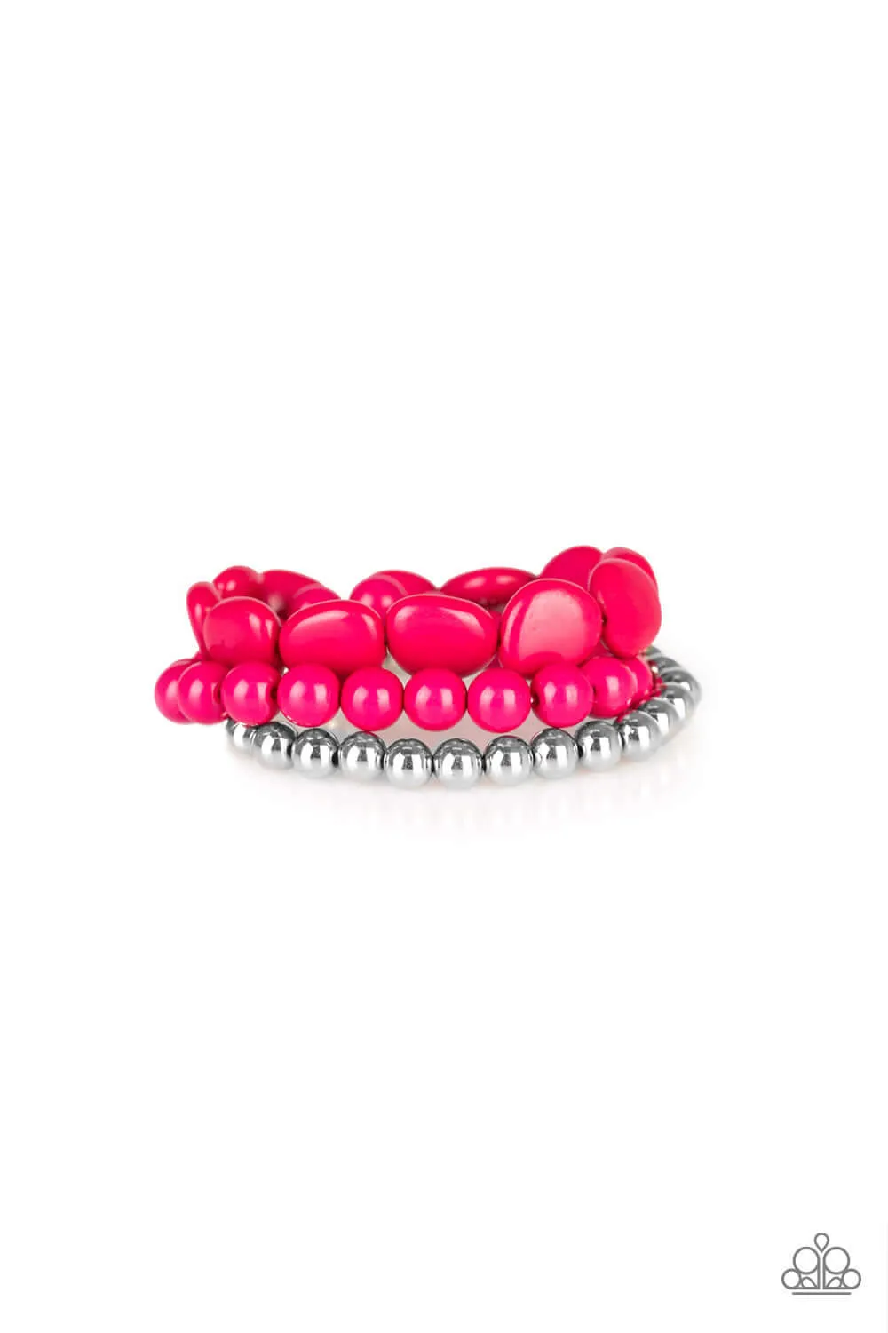 Paparazzi Accessories  - Color Venture #B596 Peg - Pink Bracelet