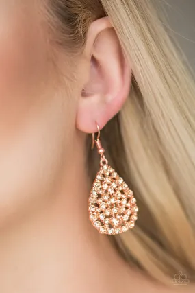 Paparazzi Accessories  - Sparkle Brighter Shiny - Copper Earrings