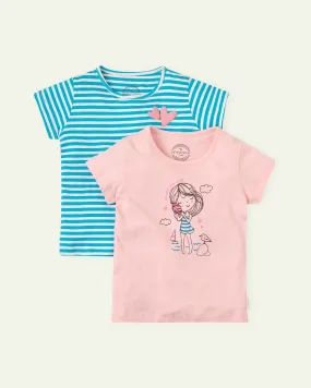 Pink and Teal T-Shirt Set