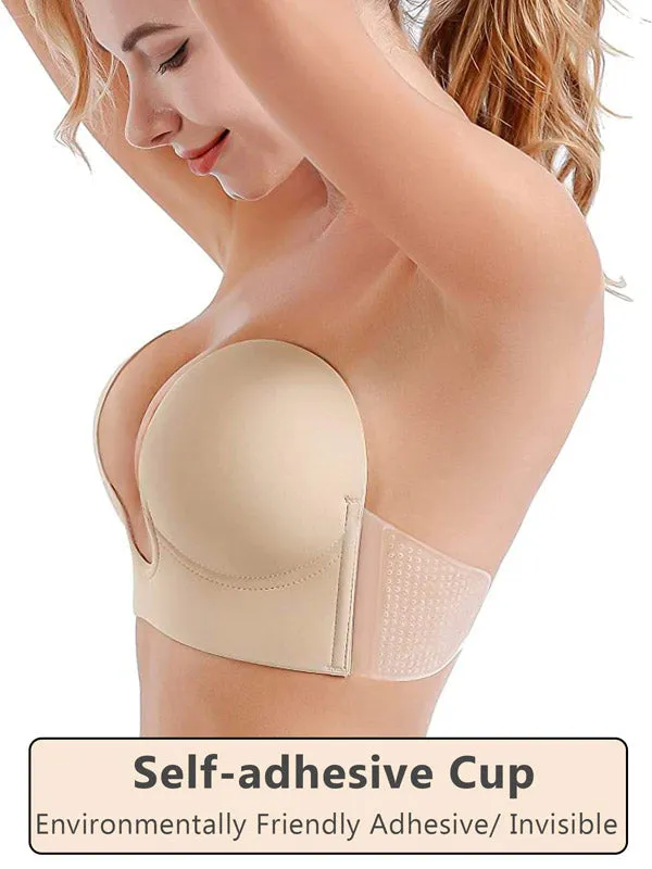 Plunge Strapless Invisible Sticky Push Up Bra