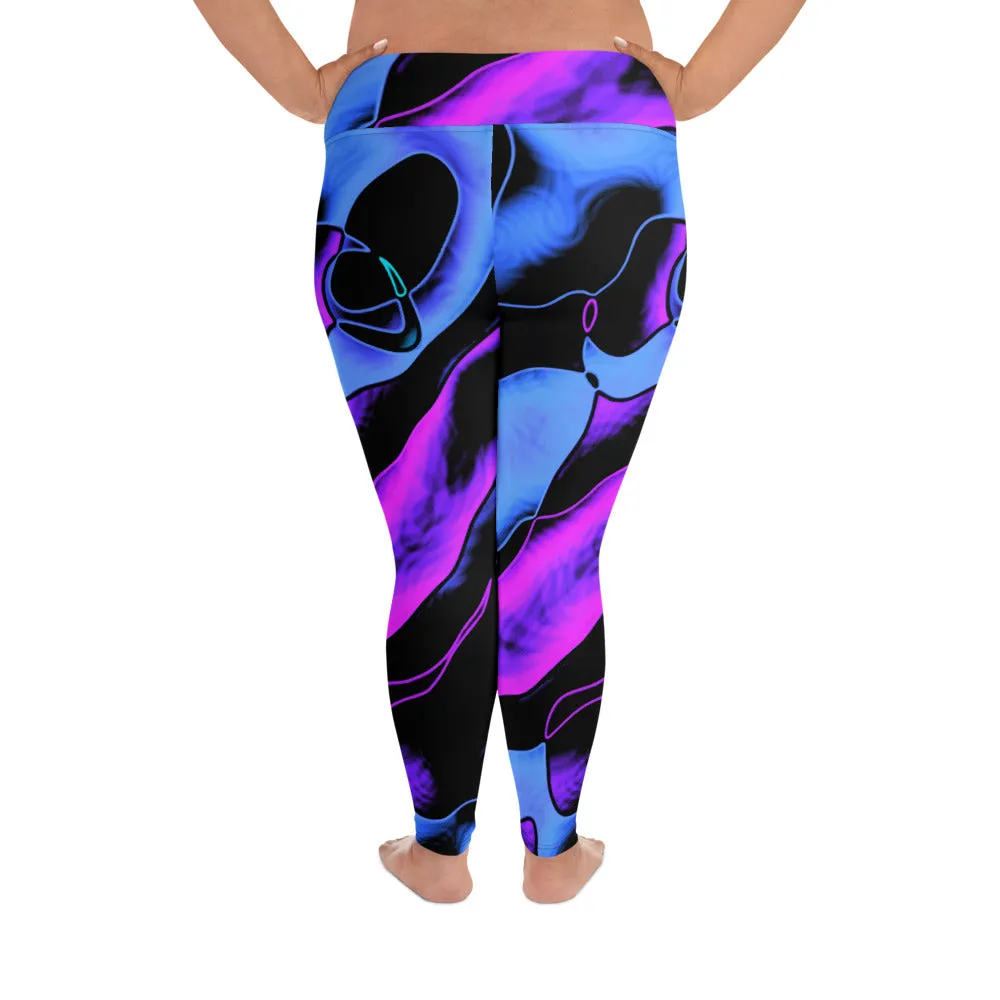 Plus Size Leggings Dancing Blue