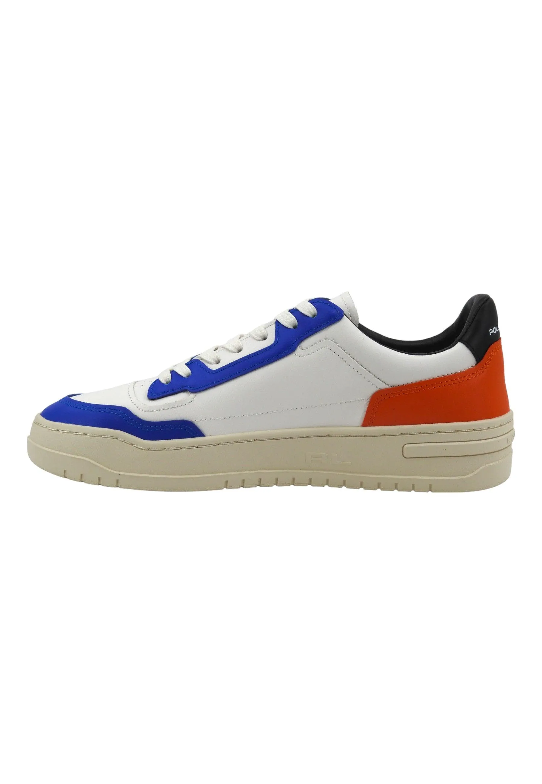 POLO RALPH LAUREN Sneaker Basket Uomo White Orange Blue 809931902003