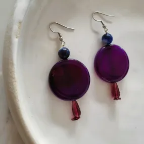 Purple agate earrings