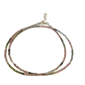 Rainbow Tourmaline natural stone crystal necklace