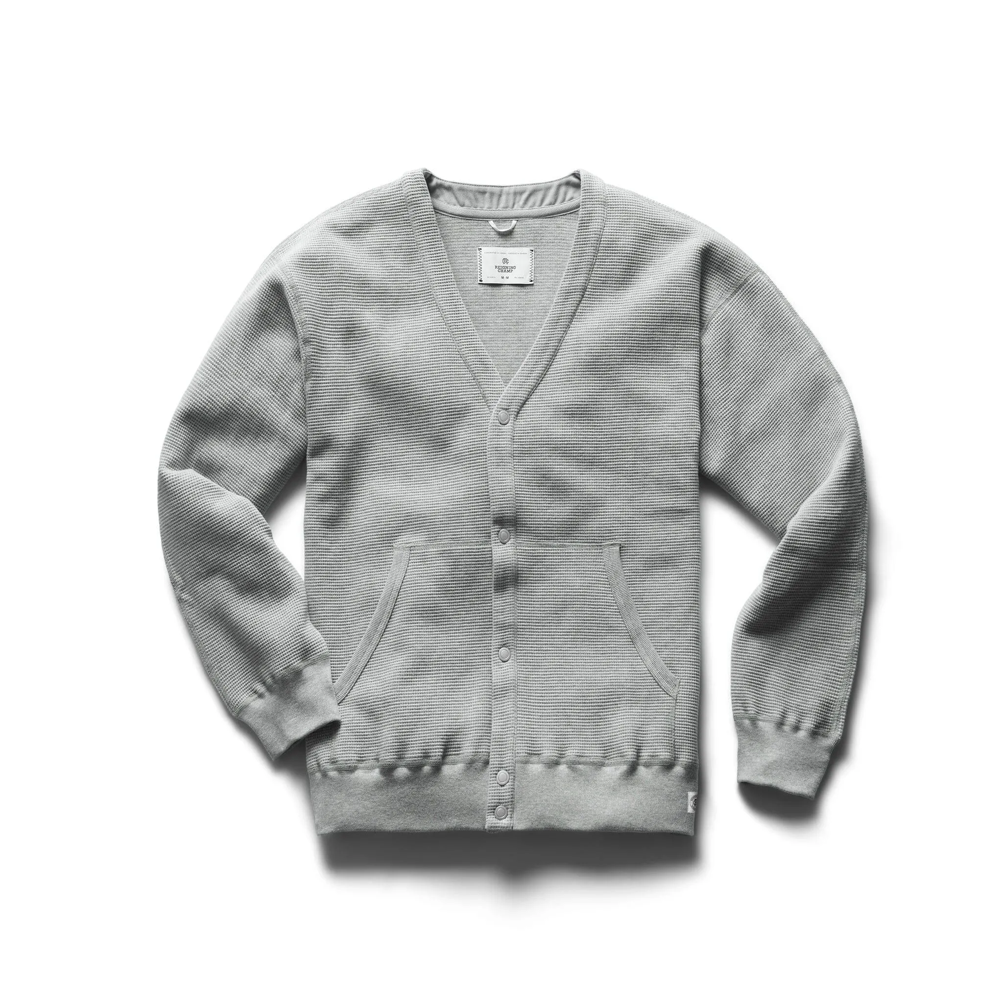 Reigning Champ - Flatback Thermal Cardigan - Heather Grey