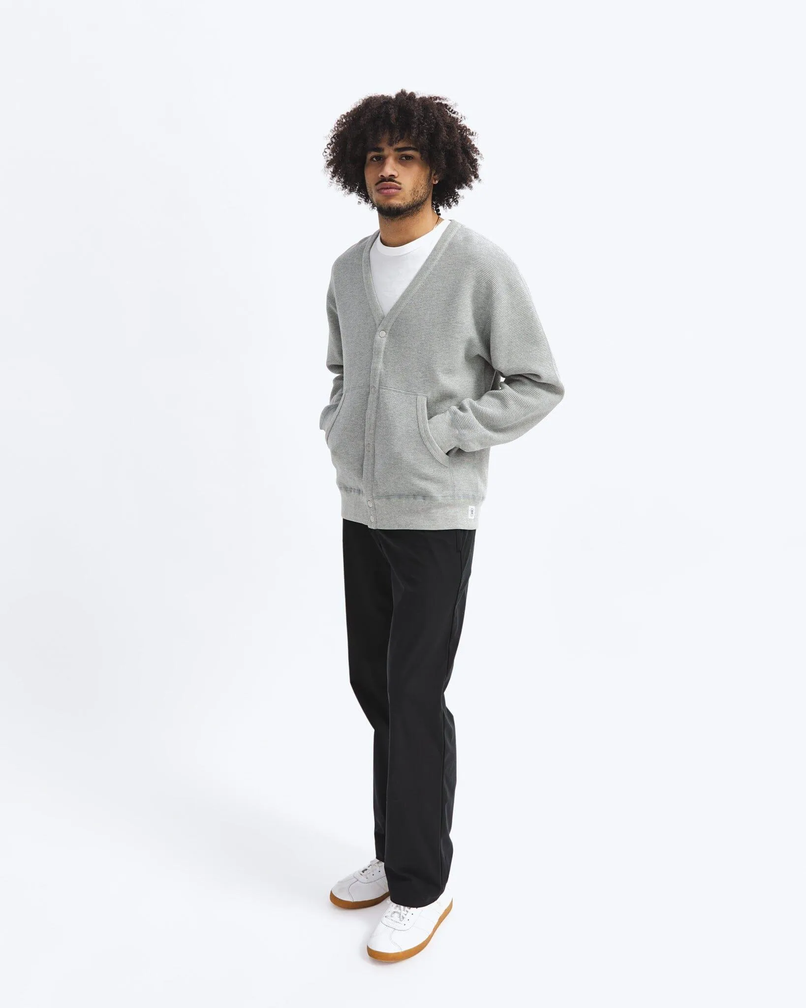 Reigning Champ - Flatback Thermal Cardigan - Heather Grey