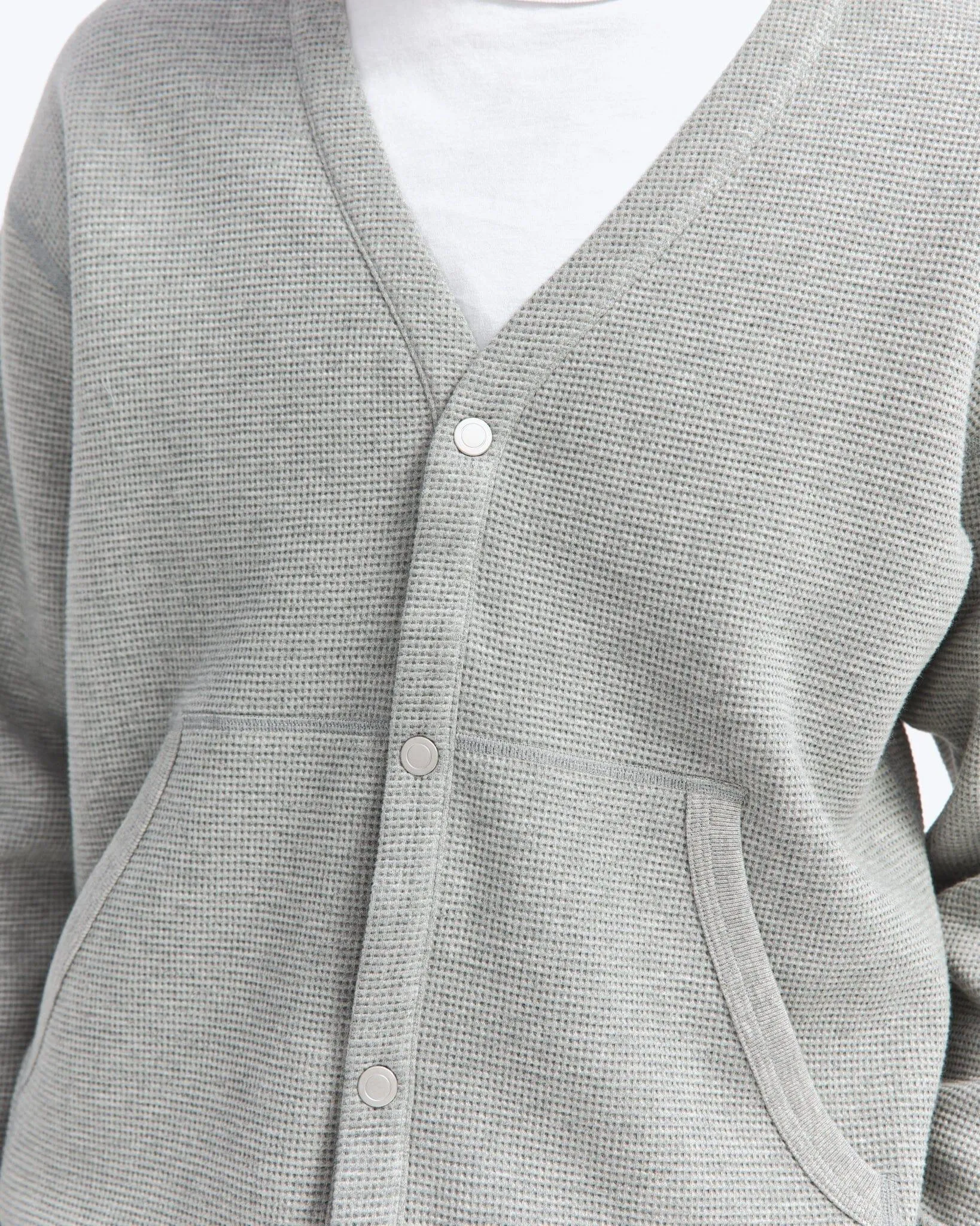 Reigning Champ - Flatback Thermal Cardigan - Heather Grey