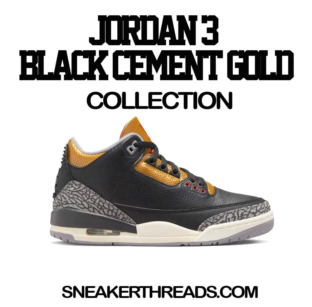 Retro 3 Cement Gold Shirt - Money Mike - Black