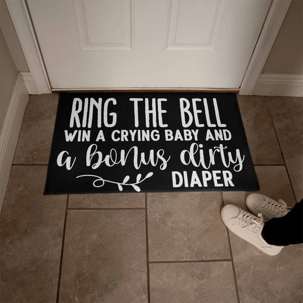 Ring The Bell, Win A Crying Baby Indoor Outdoor Welcome Door Mat