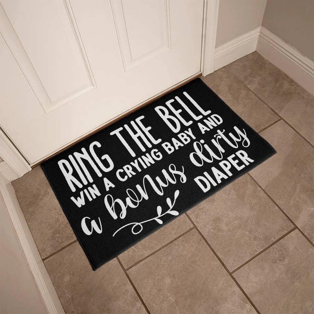 Ring The Bell, Win A Crying Baby Indoor Outdoor Welcome Door Mat