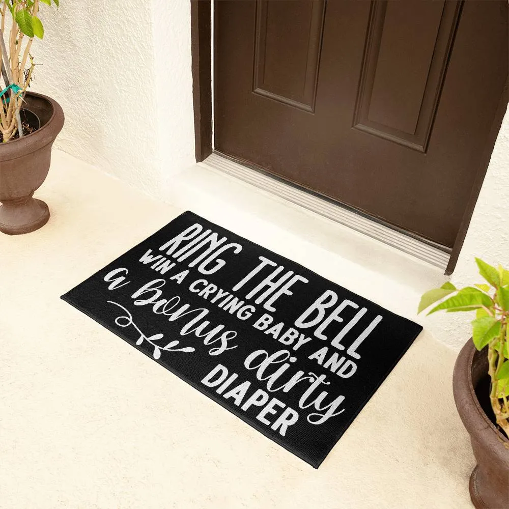 Ring The Bell, Win A Crying Baby Indoor Outdoor Welcome Door Mat