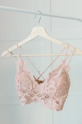 *Size M: Lacey and Layered Bralette in Misty Rose