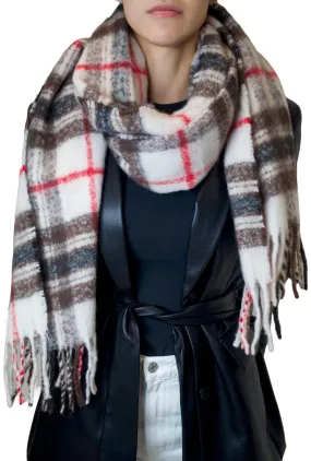 Small Check Fringe Scarf