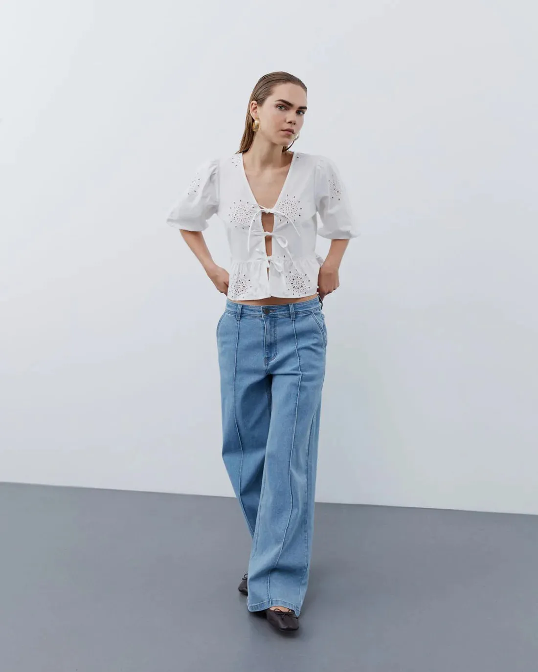 Sofie Schnoor Kari Wide Leg Jeans-Light Denim Blue-SNOS430