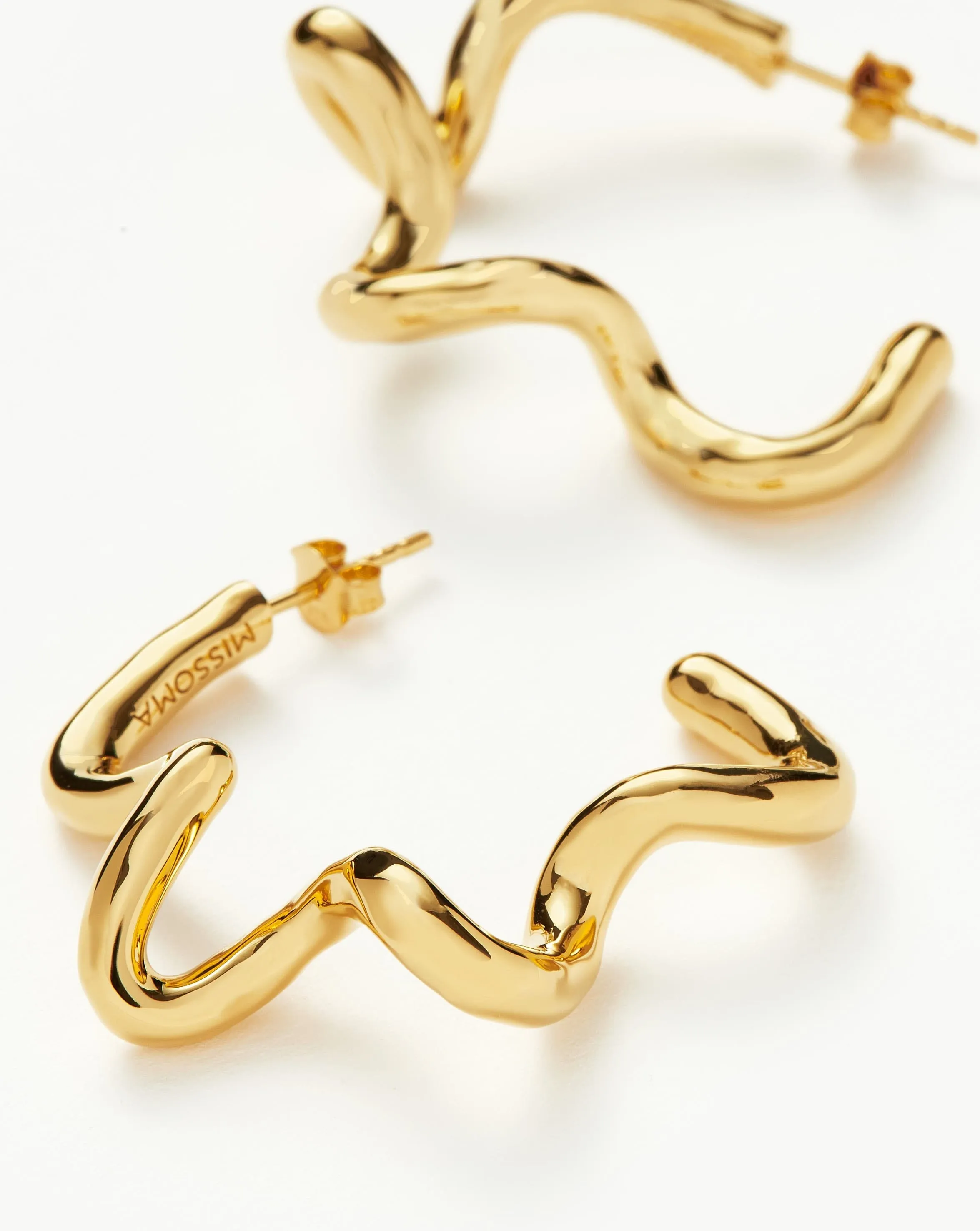 Squiggle Large Hoop Earrings