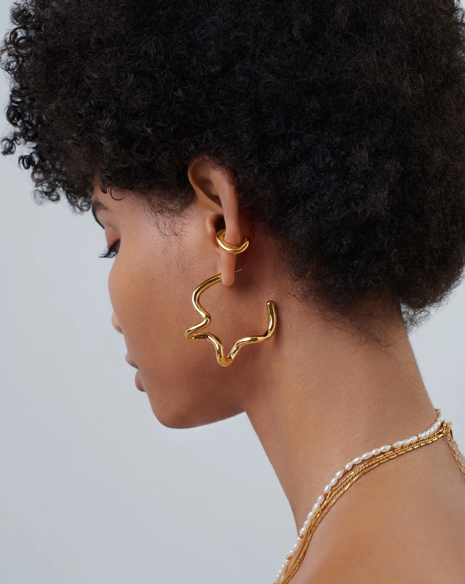 Squiggle Large Hoop Earrings