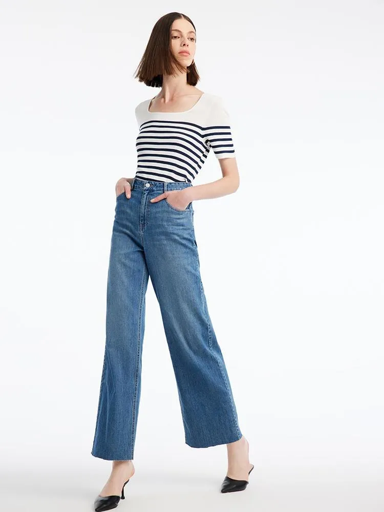 Striped Skinny Women Knit Top