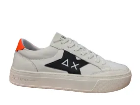 Sun68 Men's Skate Sneakers Z42125 0164 white-fluorescent orange