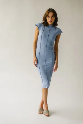 The Halford Line Accent Midi Dress in Light Blue