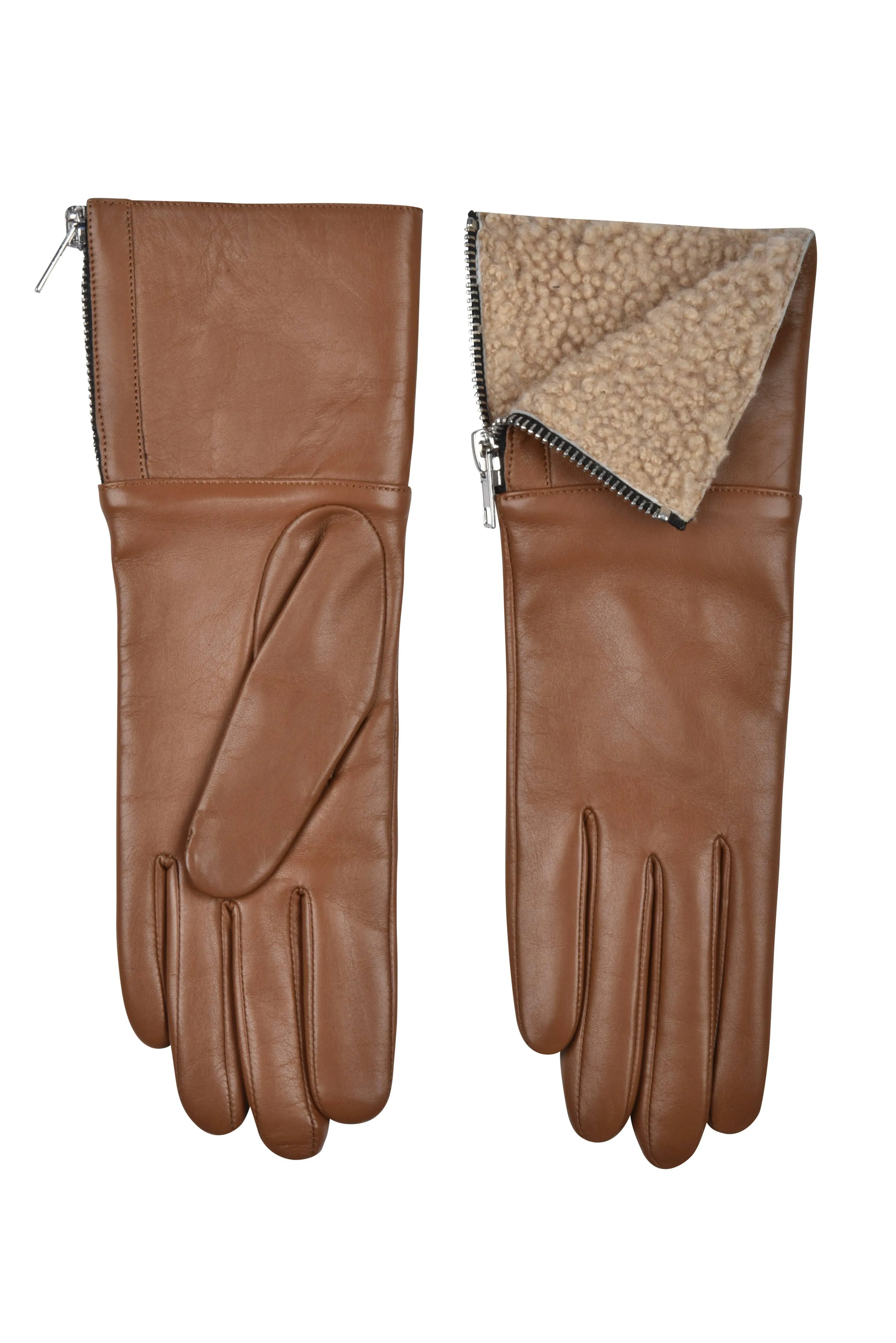 Touch Tech Leather Mittens by Amato New York