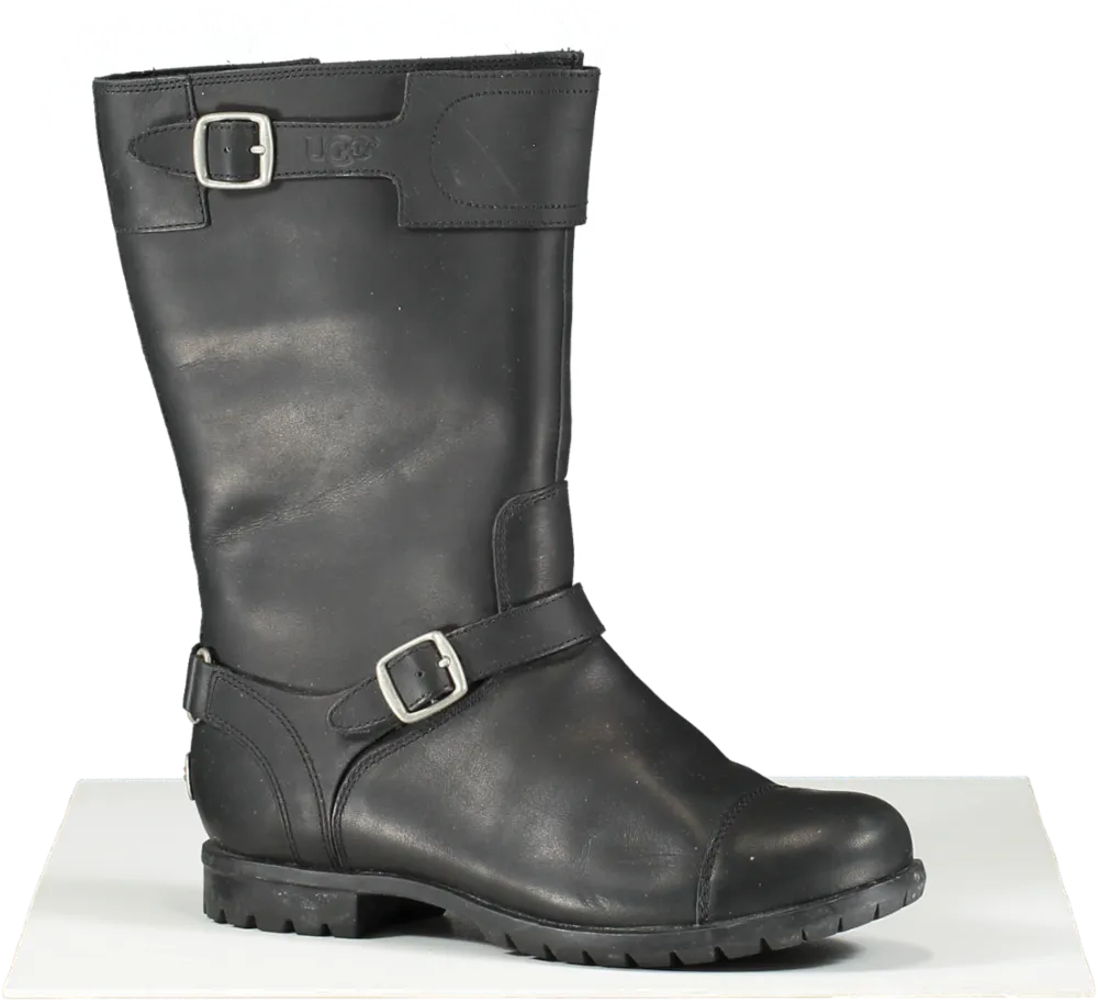 UGG Black Water Resistant Leather Biker Boots UK 5.5 EU 38.5 👠