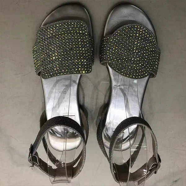 Women's Casual Fashion Rhinestone Silver Sandals 04795847S