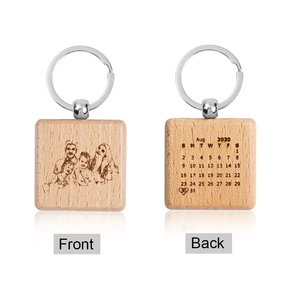 Wooden Customized Photo Keychains