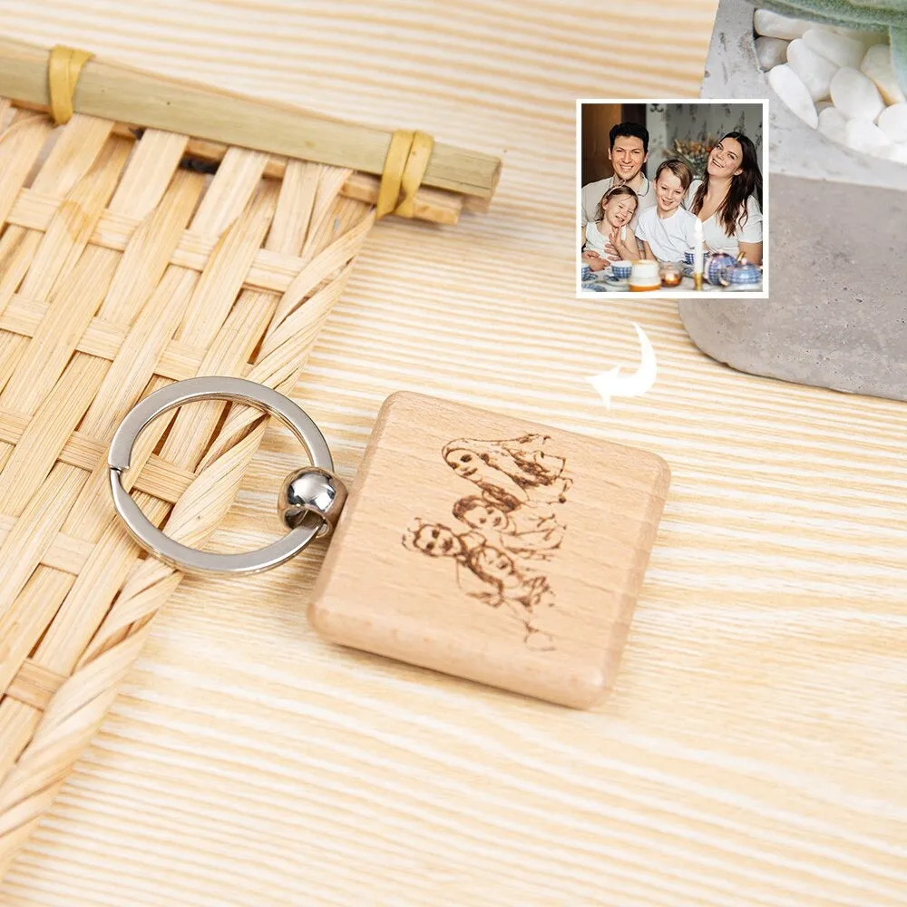 Wooden Customized Photo Keychains