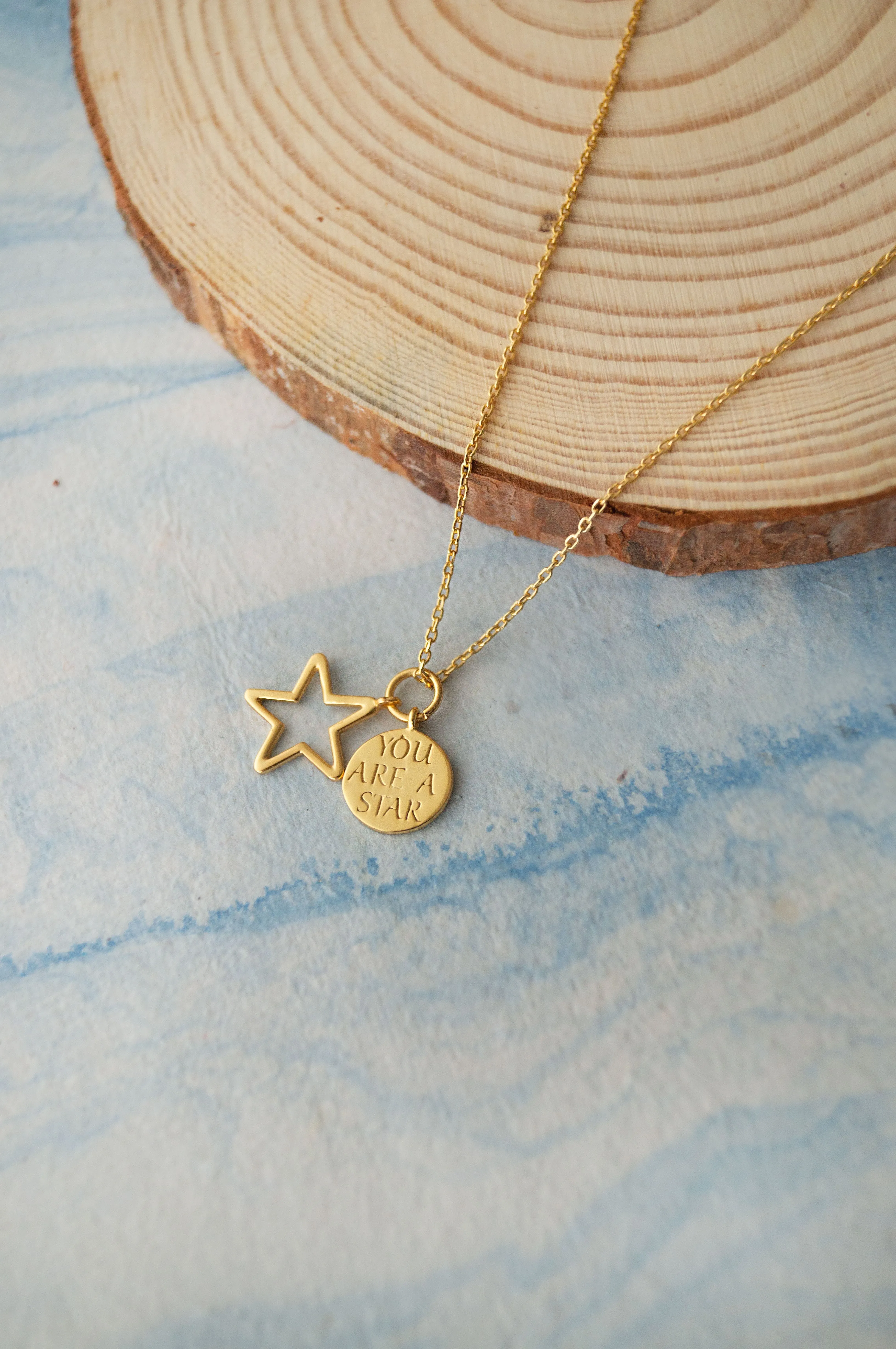 You are A Star Sterling Silver Charm Pendant With Chain