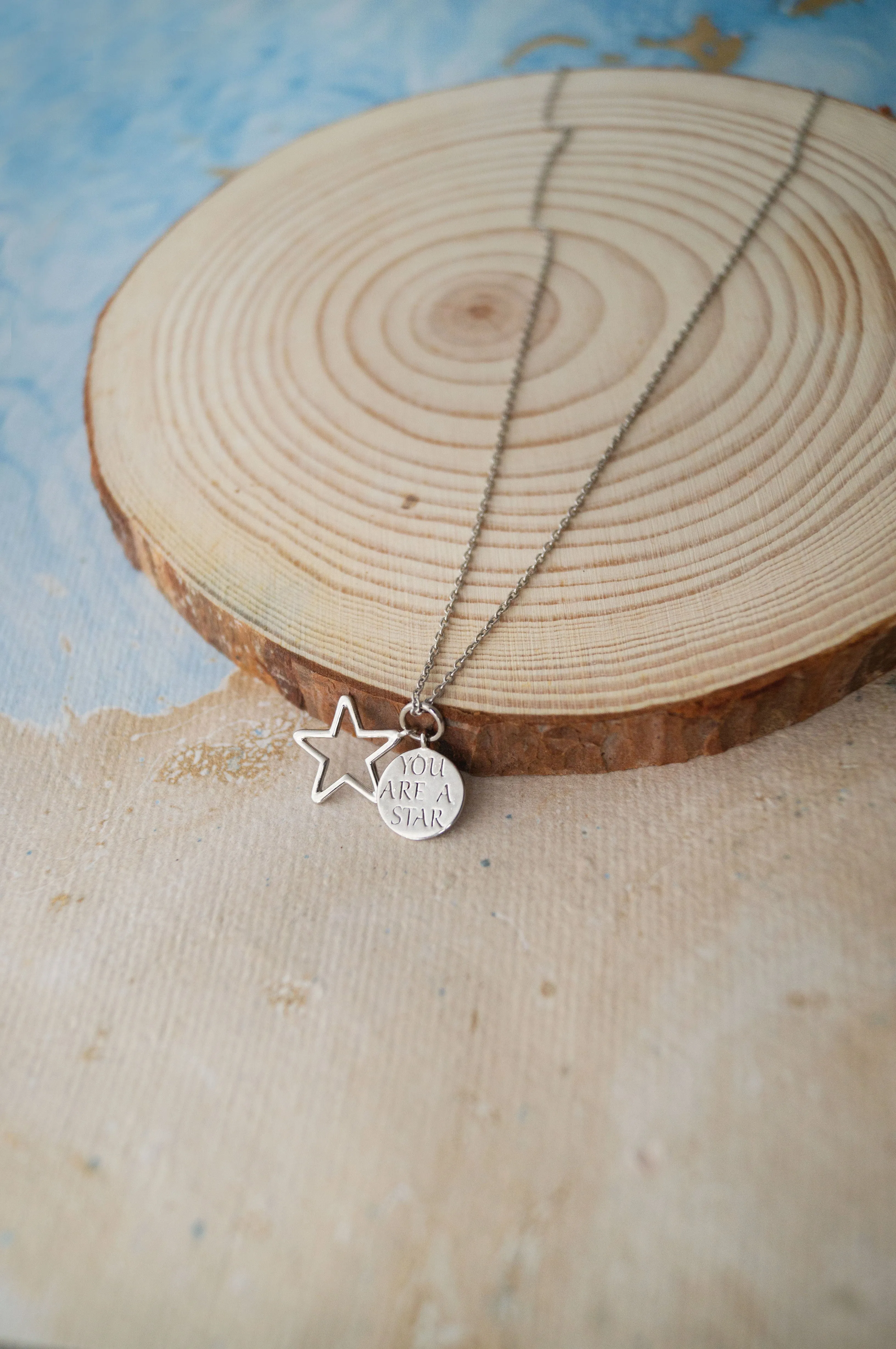 You are A Star Sterling Silver Charm Pendant With Chain