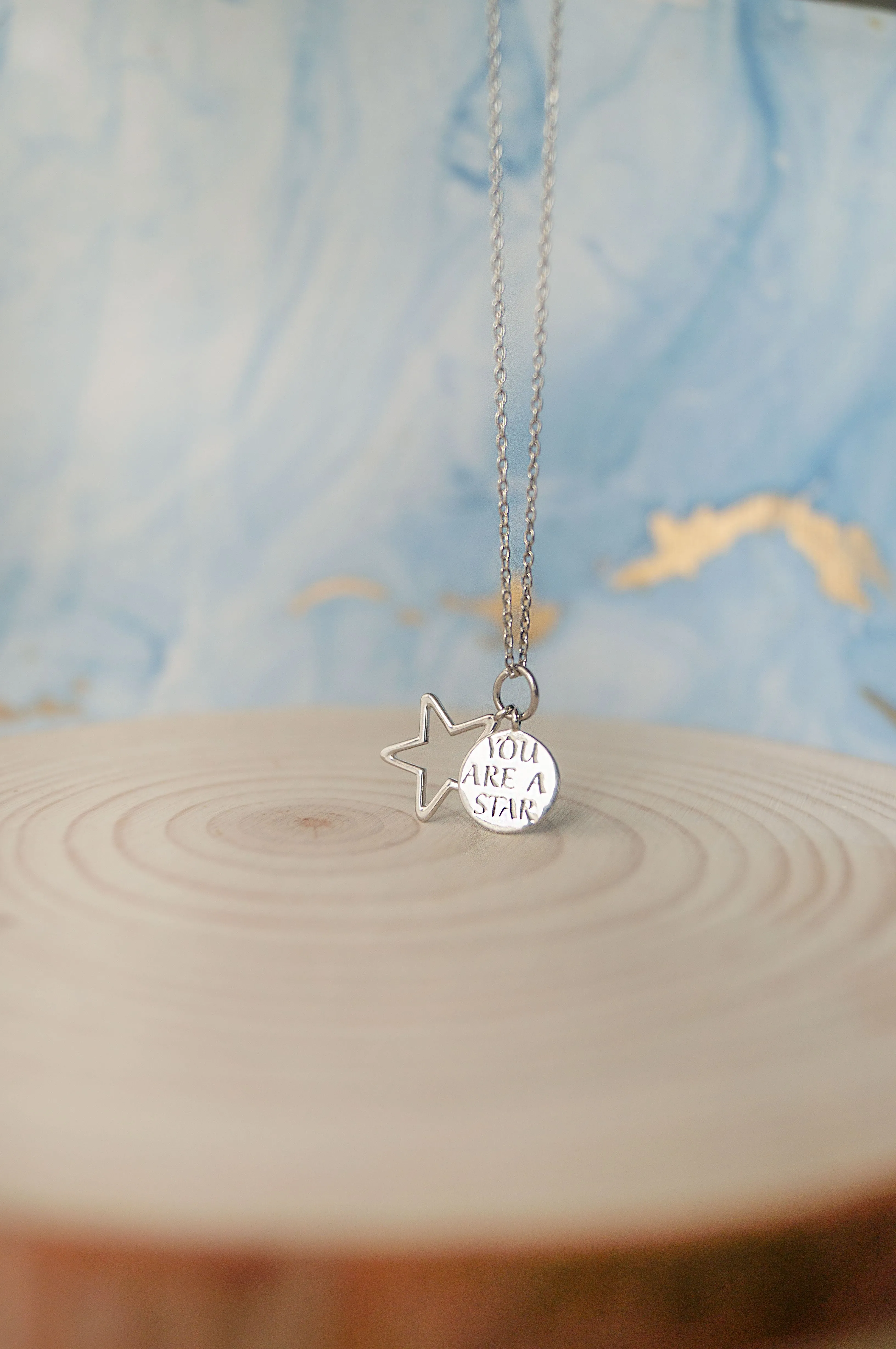 You are A Star Sterling Silver Charm Pendant With Chain