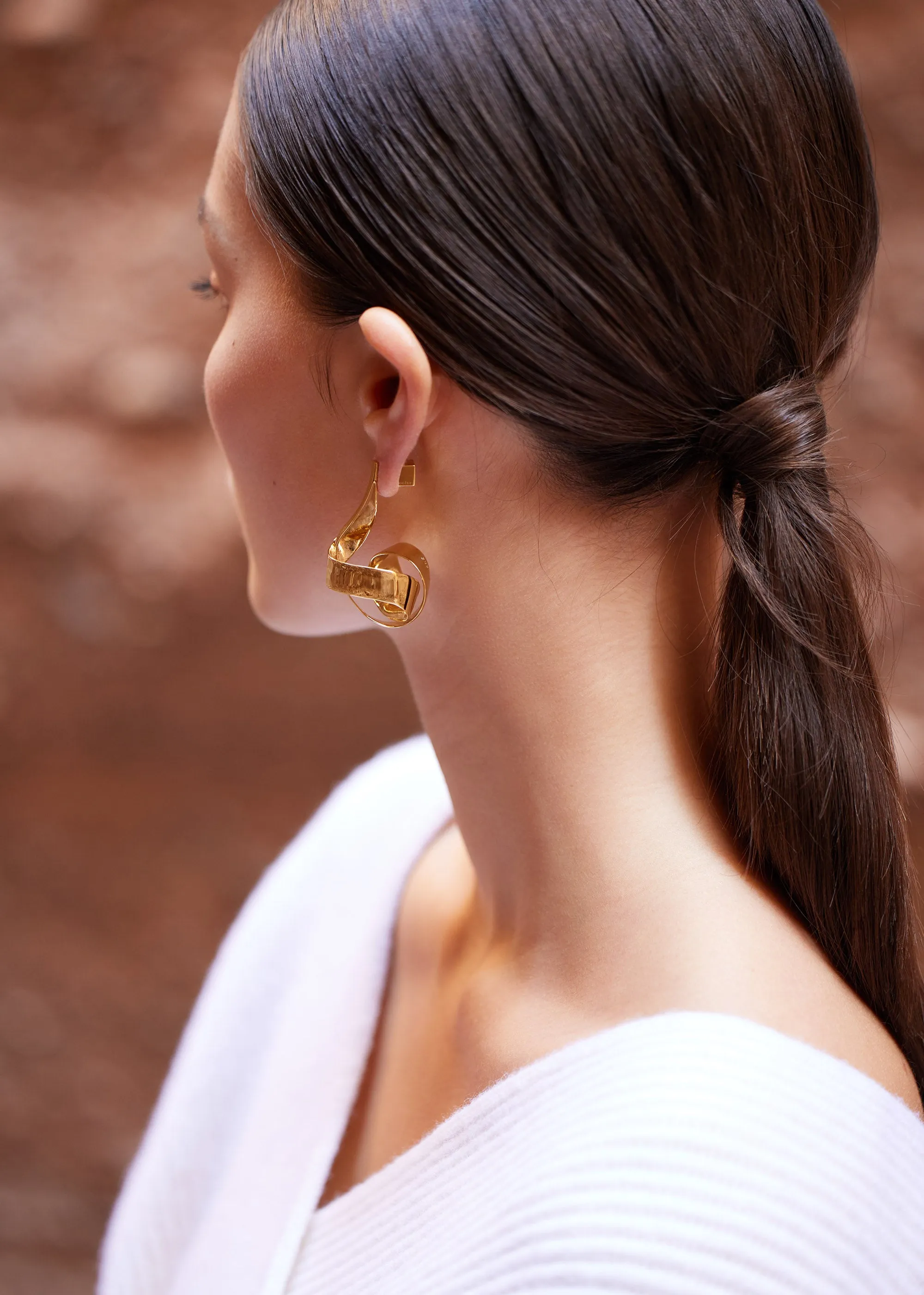 Éole Spiral Earrings - 24 carat gold-gilded